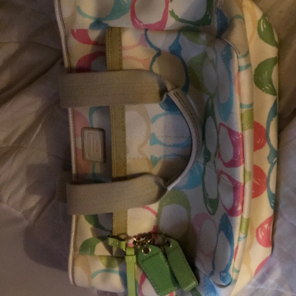 Coach Hampton Signature Scribble Pastel Purse/Tote - Picture 2 of 7